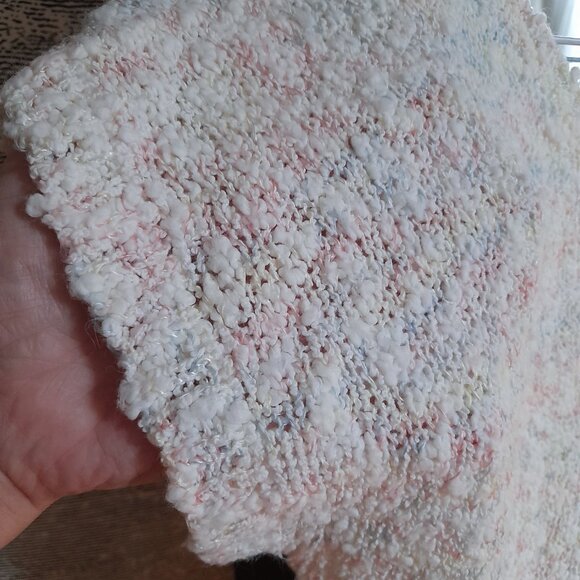 Vintage 80s Knit Boucle Sweater Top Size Small 37"B Pullover Pastel - Picture 10 of 15